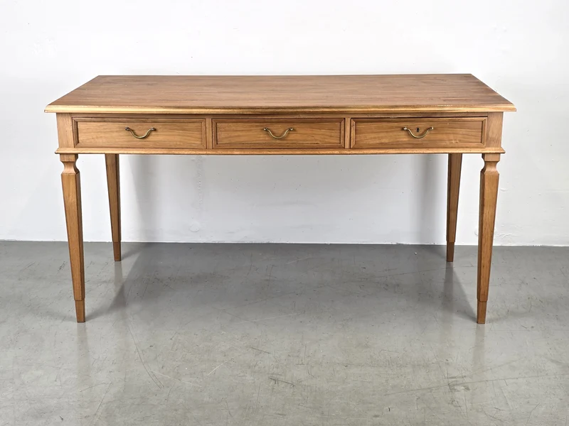 VINTAGE ESSTISCH schreibtisch tisch holz nussbaum antik schubladen