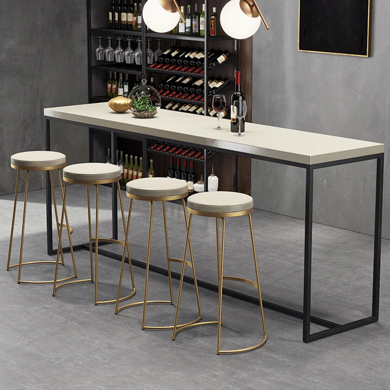 Modern White Wooden Bar Table Dining Table for Kitchen Living Room
