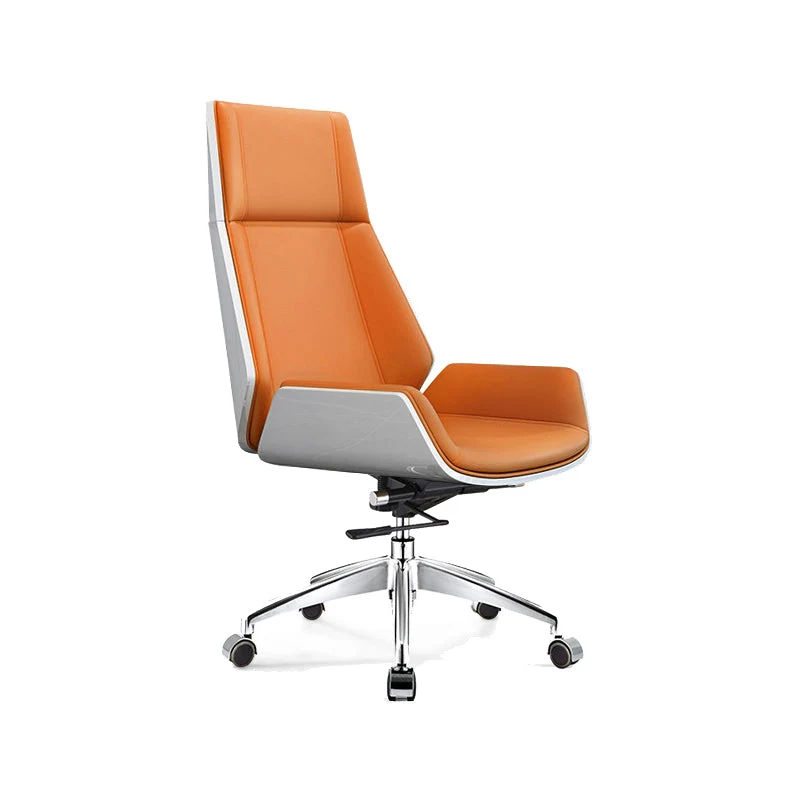 Armless Office Chair with Chrome Metal Frame Modern Computer Desk Chair