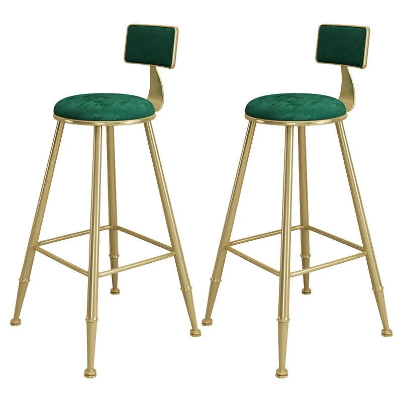 Contemporary Iron Counter Height Stools Armless Bar Stool with Black