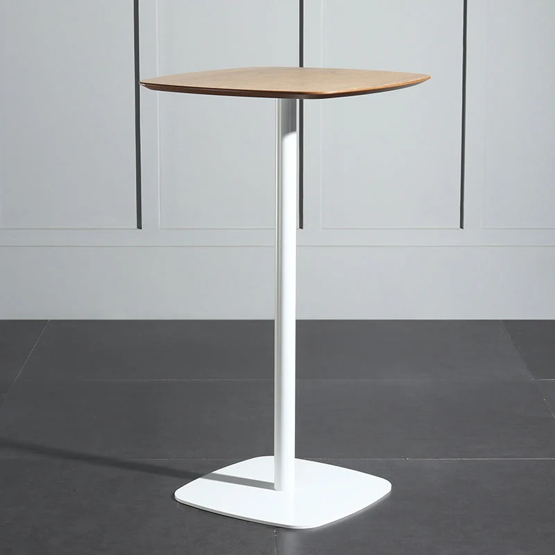 Industrial Square Bar Table 40.5-inch Height Artificial Wood Bistro Table with Pedestal