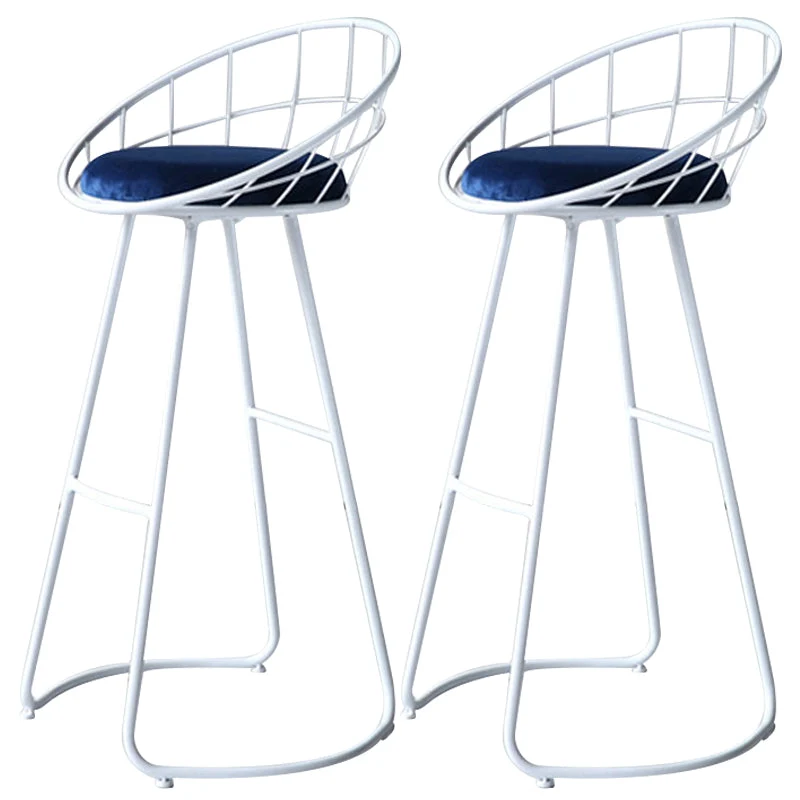 Contemporary Low Back Bar Stools Metal Barstool with Cushion for Bar