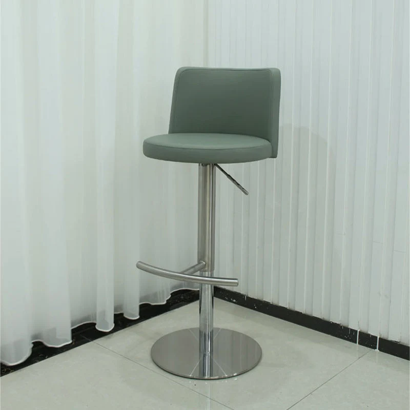 Industrial Adjustable Height Bar Stools Matte Finish Faux Leather Stools
