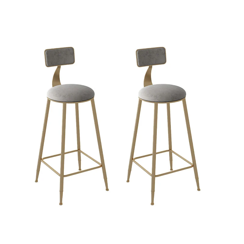 Contemporary Armless Dining Stools Metal Bar Stools with Cushion