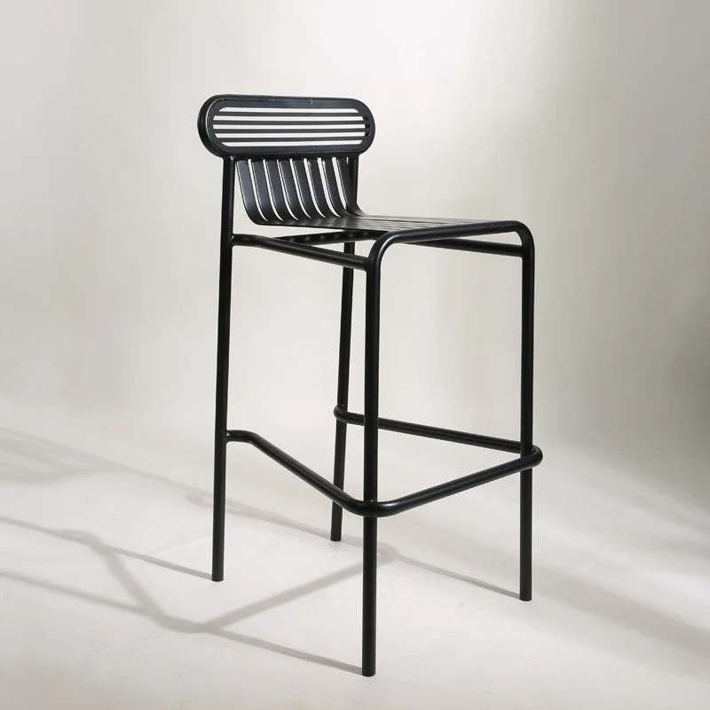 Metallic Finish Indoor Stools Industrial Style Metal Bar Stools