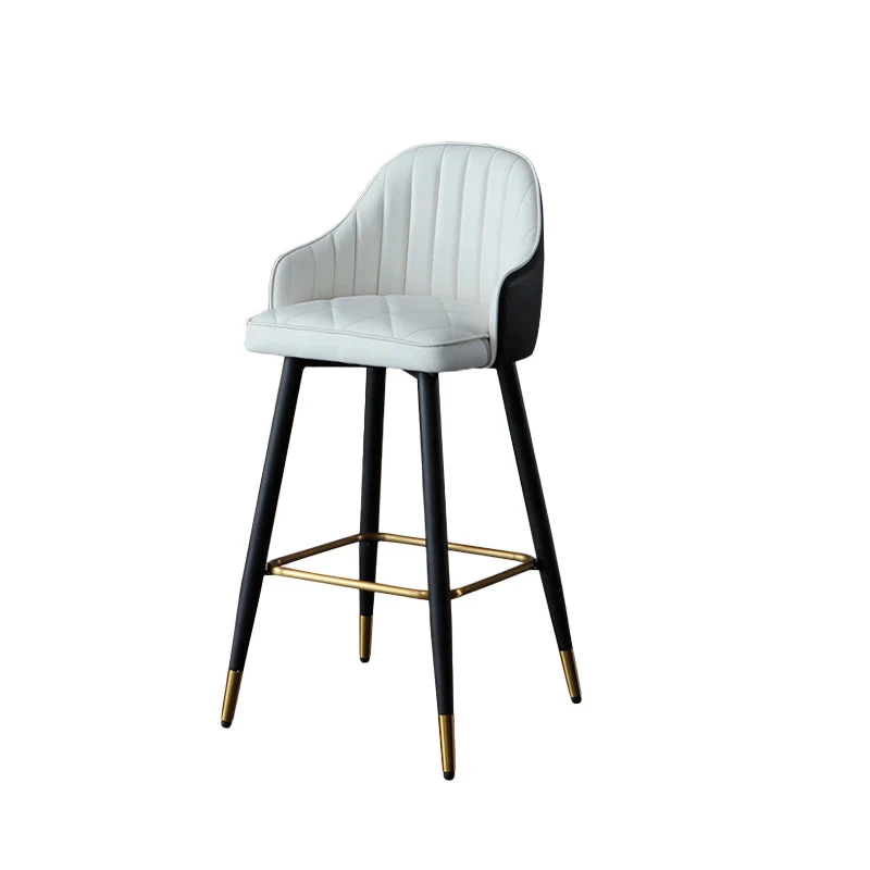 Glam Bar Stool Upholstered Backrest Counter Stool for Hone Use