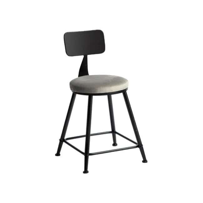 1/3 Pieces Industrial Iron Bar Table Set Round Bistro Set with Grey Stone Top