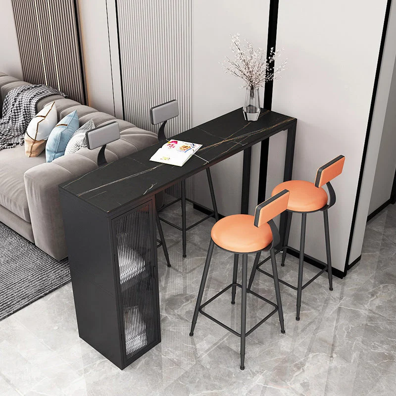 Contemporary Bar Table Rectangle Pub Table for Indoor and Breakroom