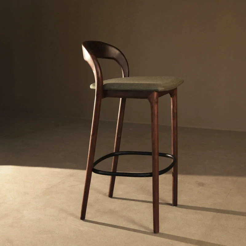 Green Fabric Counter & Bar Stools Industrial Ash Wood Indoor Stools