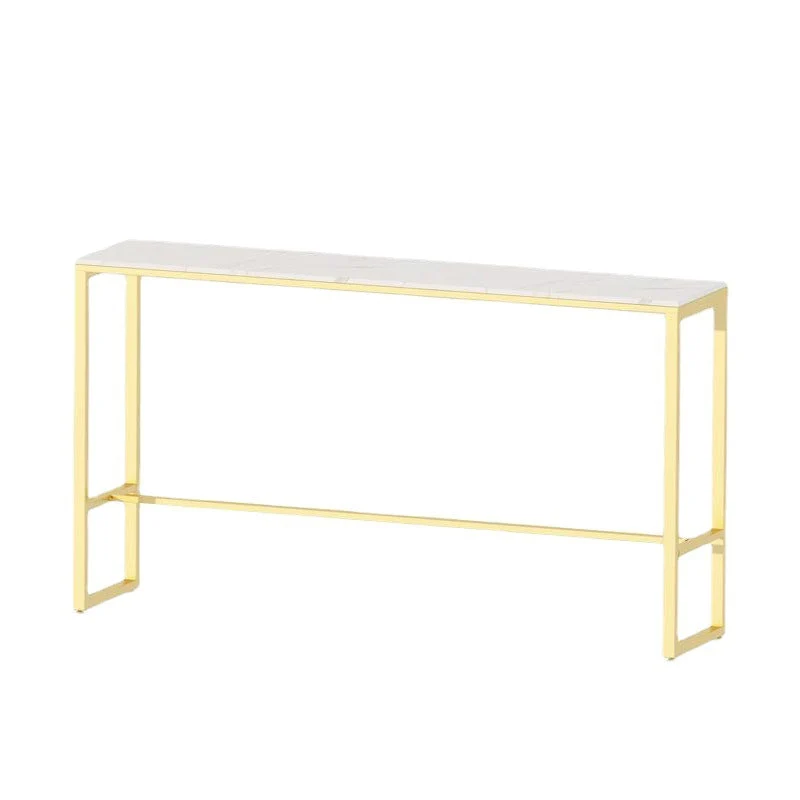 Rectangle Solid Wood Bar Table Modern Dining Table for Kitchen Living Room