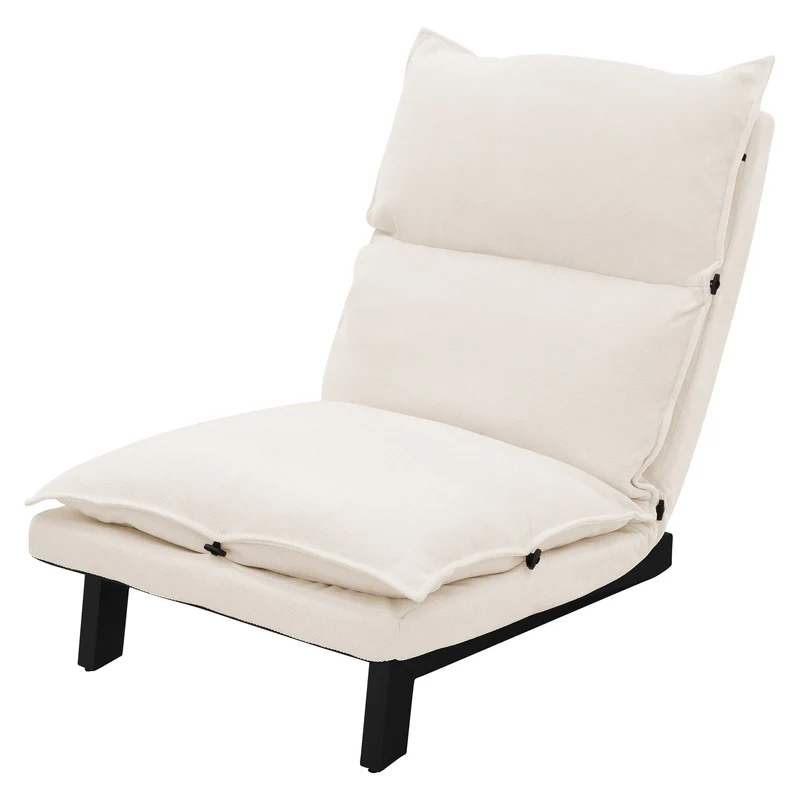 ML-Design | Bodenstuhl gepolstert mit verstellbarer Rückenlehne und robustes Stahlgestell, 73x59x73,5 cm, Leinenbezug Bodensessel