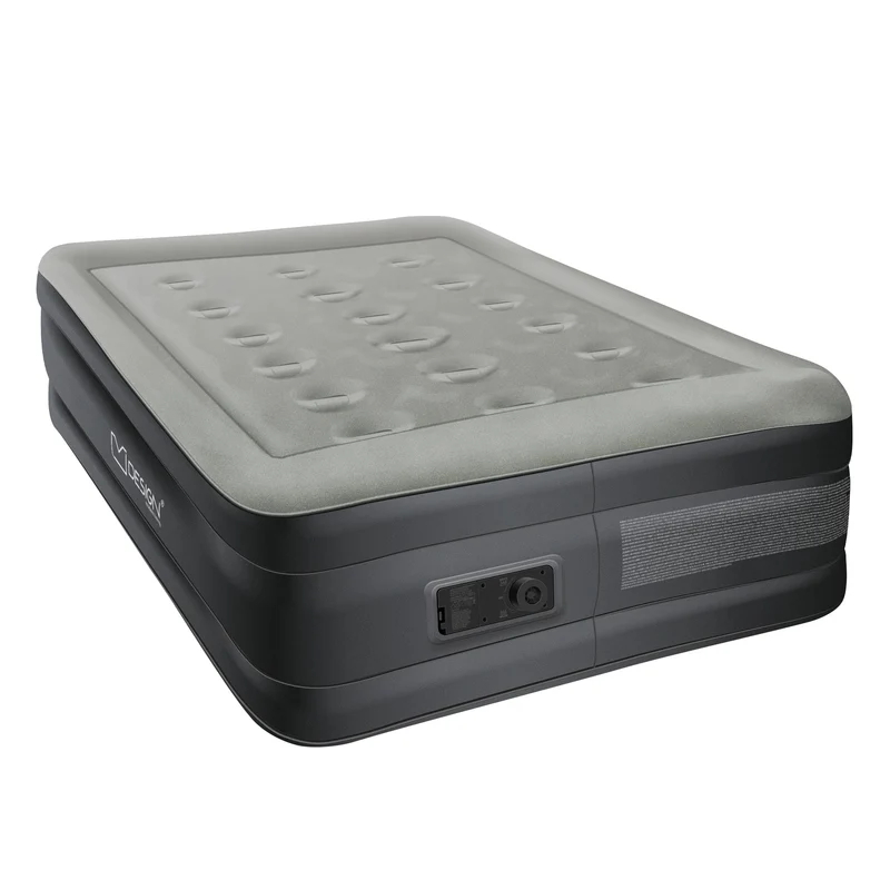 Luftmatratze Luftbett mit eingebauter Luftpumpe für 1 Person 196x97x47 cm Grau ML-Design