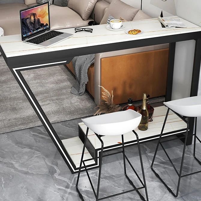 1/2/3 Pieces Balcony Bar Table Set Gorgeous Style Metal Home Bar with Foot Bar Stools