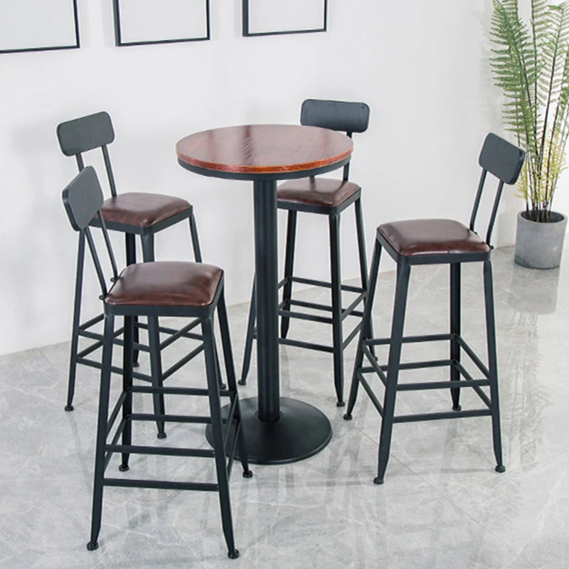 Solid Wood Bar Table Industrial Style Dining Table for Kitchen
