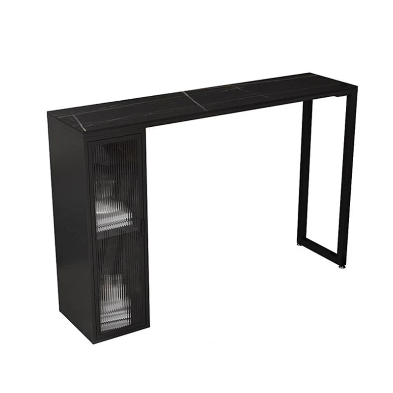 Modern Style Bistro Bar Table Sintered Stone Bar Table with Storage