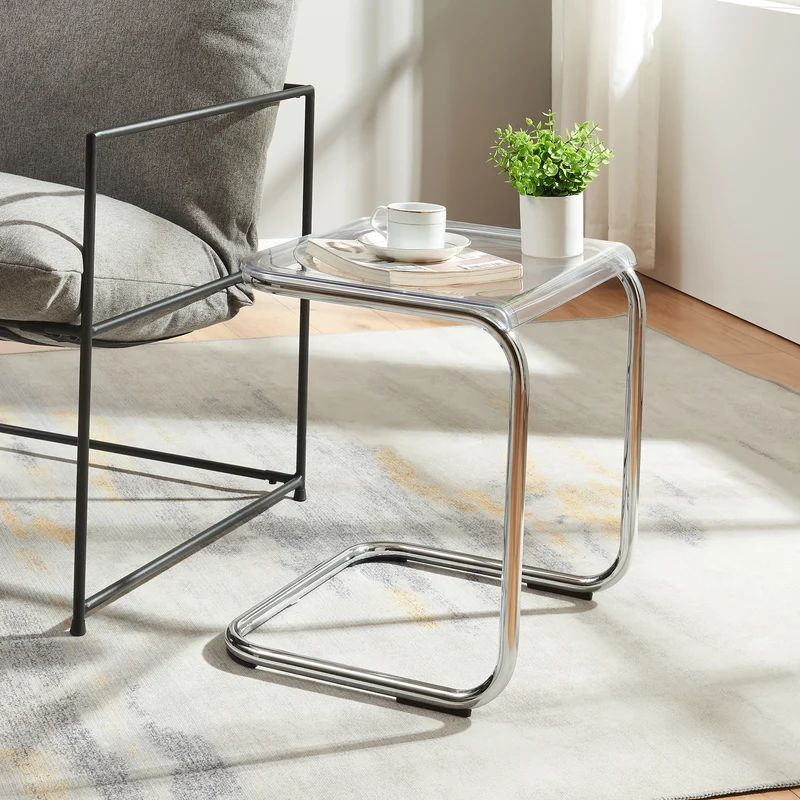 Beistelltisch Brosa 44x37x48 cm Transparent [en.casa]