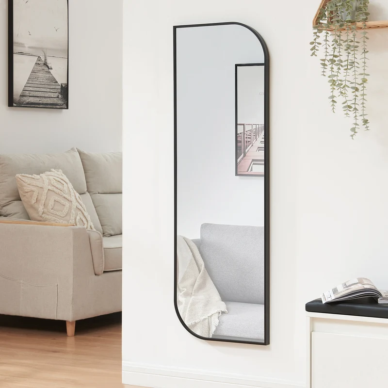 Wandspiegel Tarvindak 120x40 cm Schwarz [en.casa]