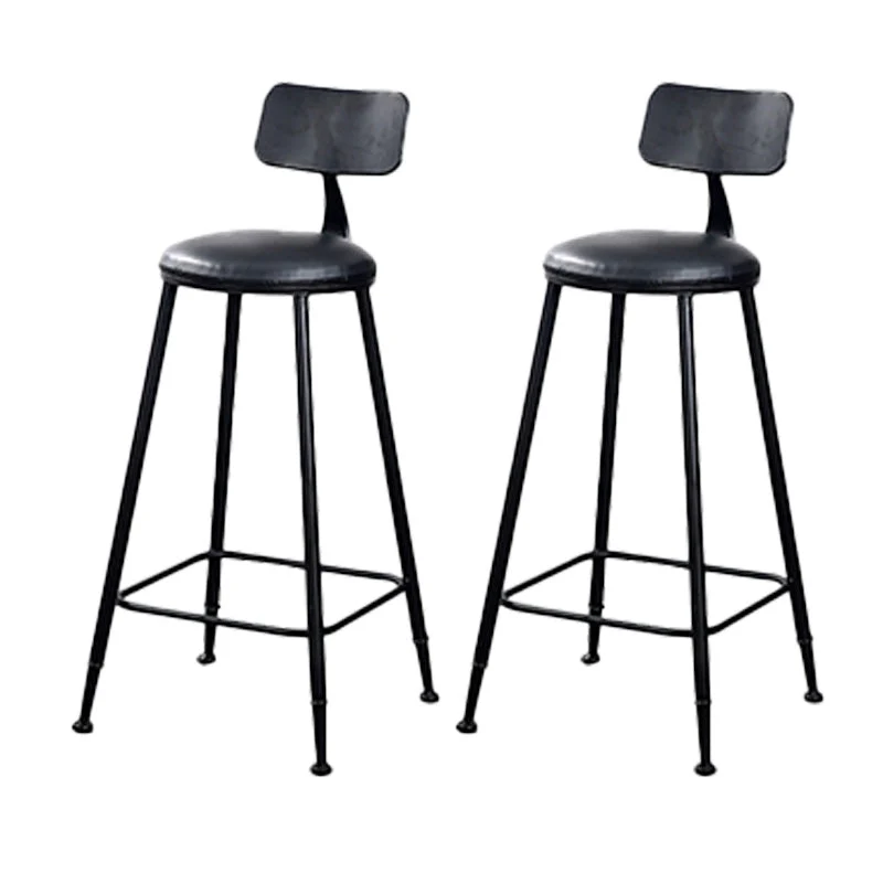 Contemporary Metal Bar Stool Wood Seat Bar Stool for Home Use
