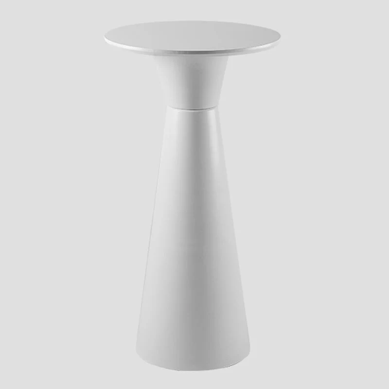 Contemporary Round Bar Height Table Metal Base Bar Table in Black and White