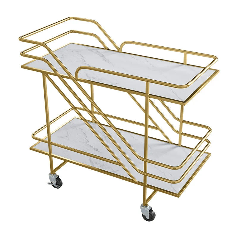 Contemporary Metal Prep Table 32.68"H Rolling Prep Table for Dining Room
