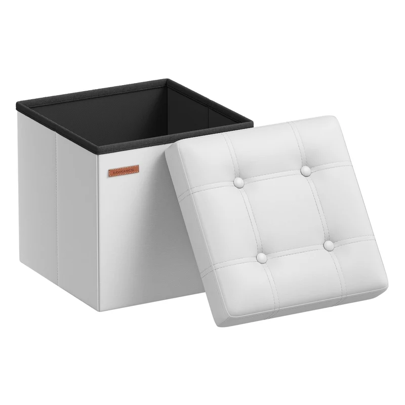 LSF030W11 Sitzhocker faltbar mit Deckel und Kunstlederbezug