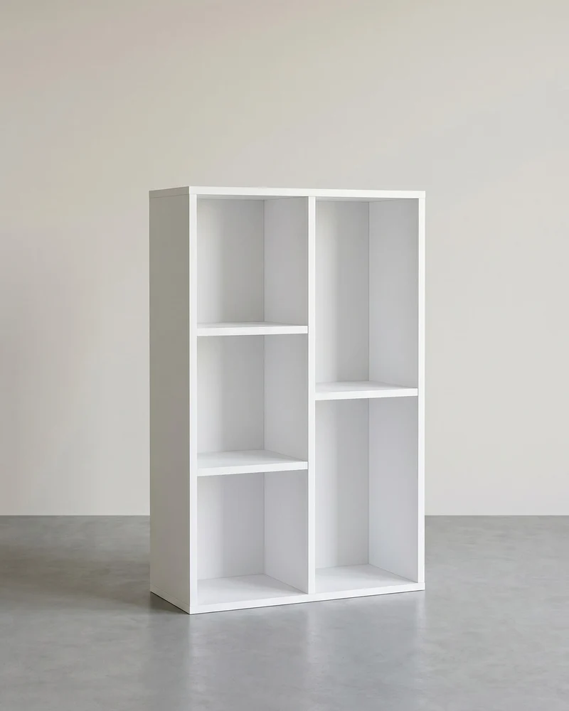 Bücherregal – Aufbewahrungsschrank – 5 Fächer – 50 x 24 x 80 cm – Weiß