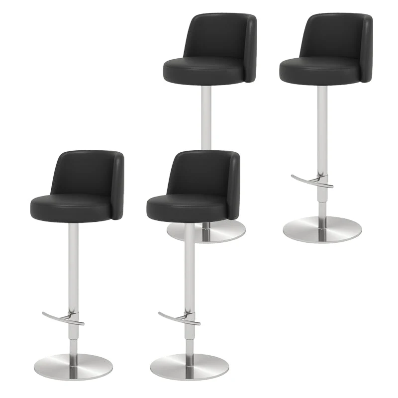 Glam Style Liftable Bar Stool PU Leather Counter Bar Stool with Metal Legs for Home