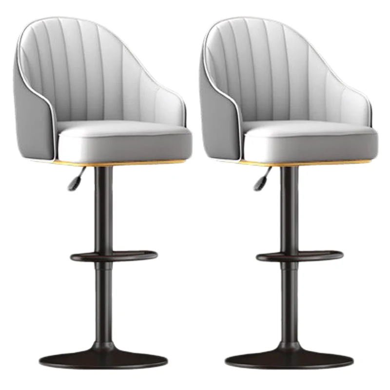 Scandinavian Swivel Adjustable Height Stool Faux Leather Bar Stool