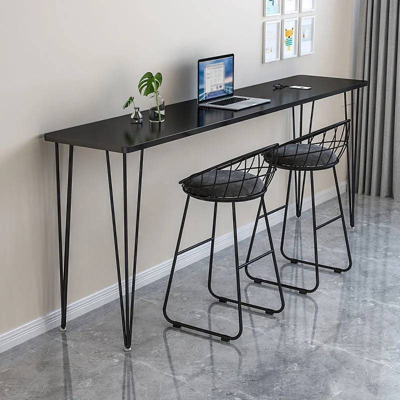 Rectangle Top Counter Height Table with Metal Base Bar Table