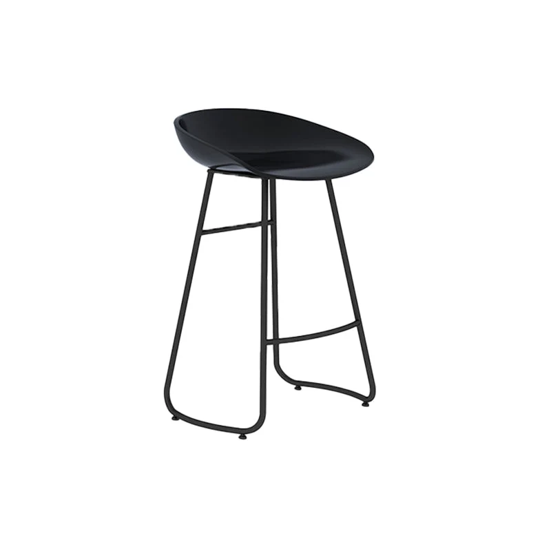 Industrial Plastic Counter Stool Armless Bar Stool with Metal Base