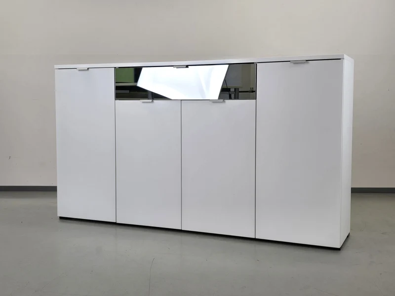 HIGHBOARD WEISS Sideboard Kommode Schrank Anrichte Spiegel modern