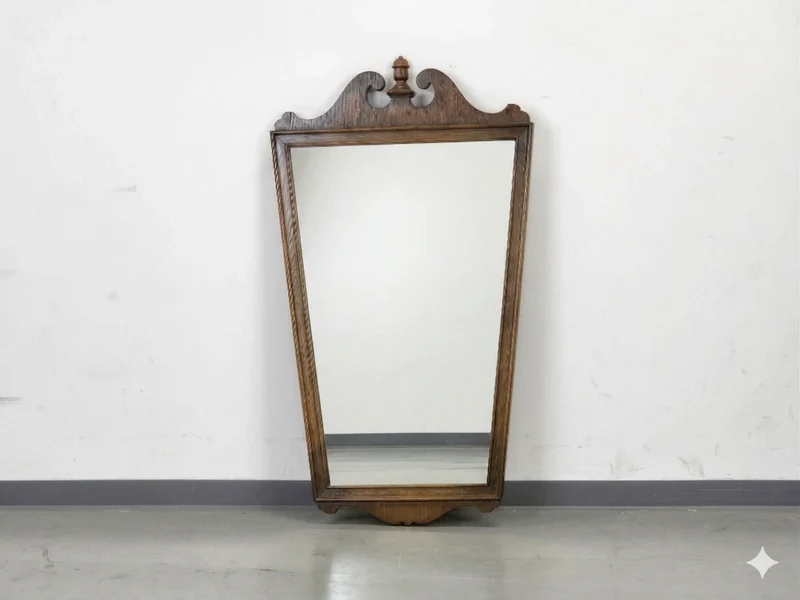 CHIPPENDALE SPIEGEL Wandspiegel Trapezholz Vintage 60er Jahre Wanddeko