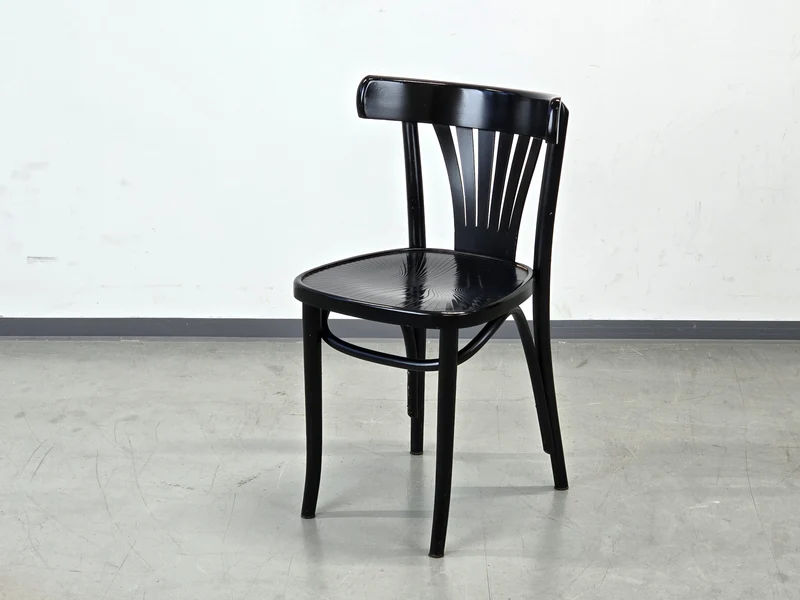 RADOMSKO THONET Stuhl Nr. 28 Bugholz Fächerstuhl Schwarz Vintage 60er Jahre