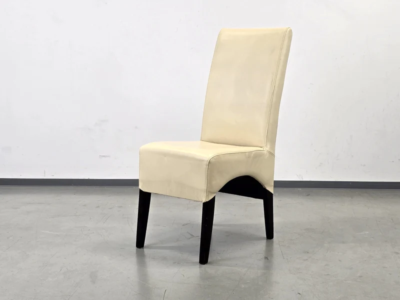 LEDER STUHL Design Creme Beige Esszimmerstuhl Vollleder Modern Vintage