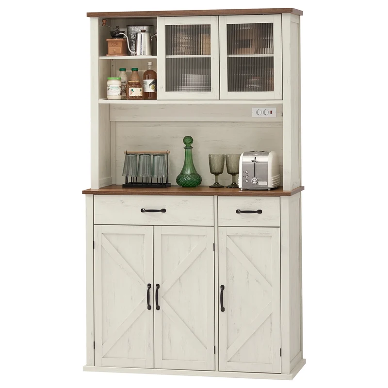 Sideboard mit Beleuchtung und Ladestation im Landhausstil