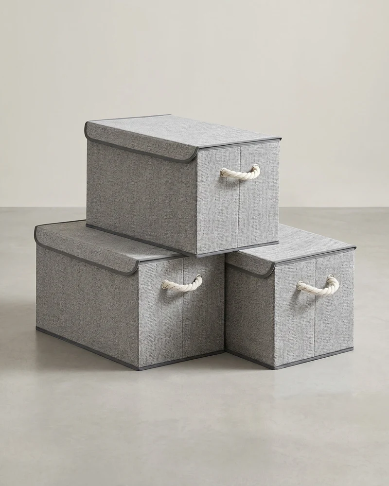 Aufbewahrungsbox Set - 3-teilig Mit Deckel - Für Cube Organizer Und Kleiderschrank
