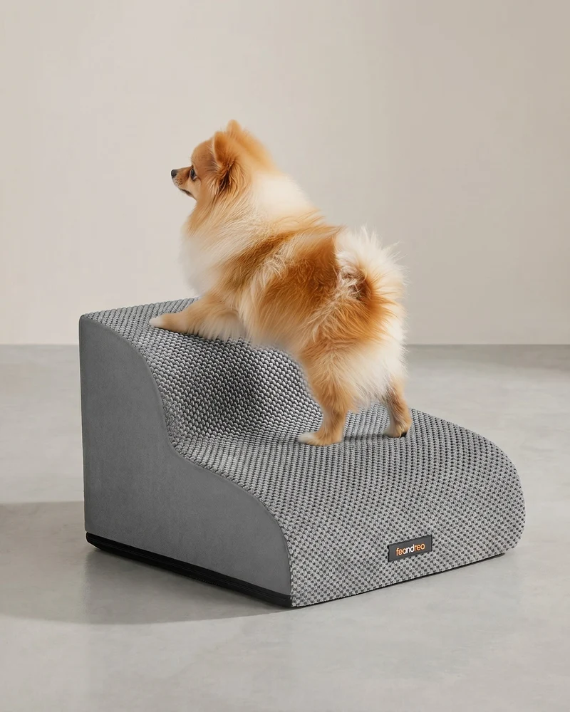 Hundetreppe - 2 Stufen - Rutschfester Bezug - Für Bett Und Sofa