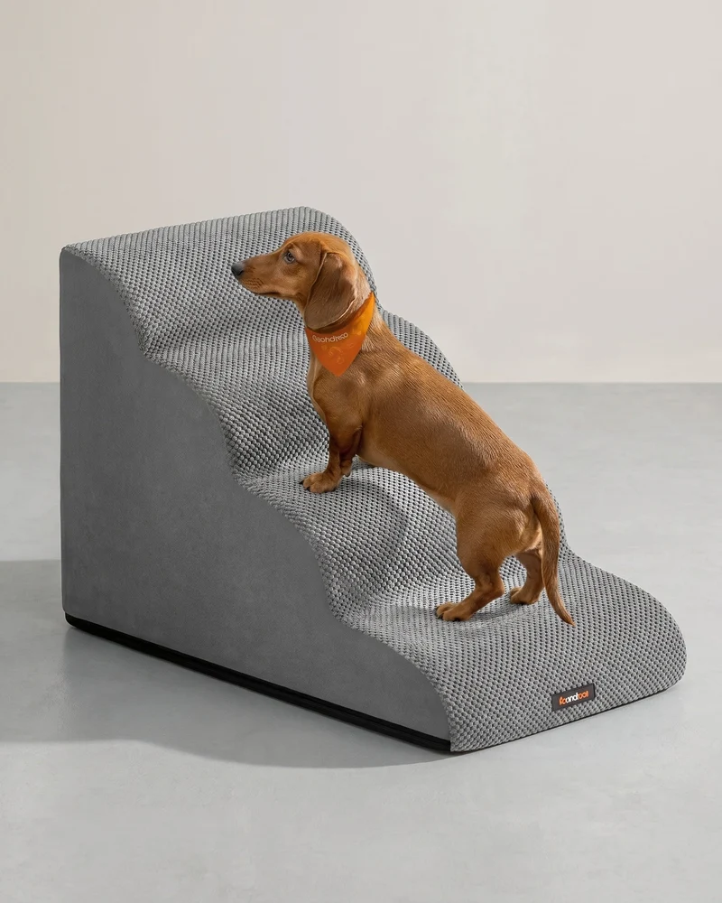 Hundetreppe - 4 Stufen - Rutschfester Bezug - Für Bett Und Sofa