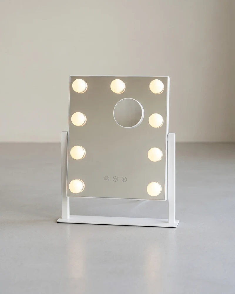 Schminkspiegel - 9 LED-Lampen - Mit USB-Ladegerät Und Touch-Bedienung