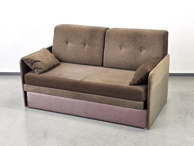 VINTAGE SCHLAFSOFA 60er Jahre Mid Century Sofa Couch Retro Bettkasten Braun