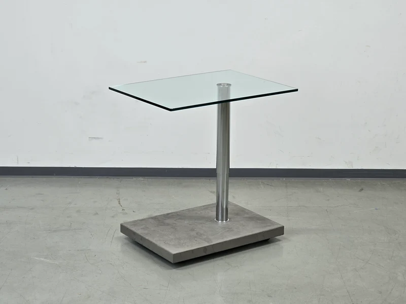 RONALD SCHMITT Beistelltisch Glas Metall K 425 Couchtisch höhenverstellbar