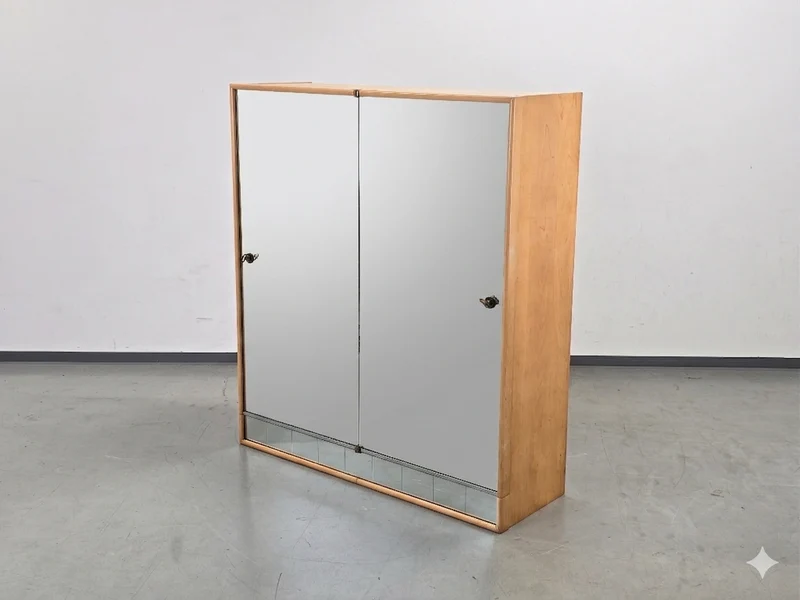 MID CENTURY Kleiderschrank Spiegelschrank Highboard Vintage Kommode Retro 60er