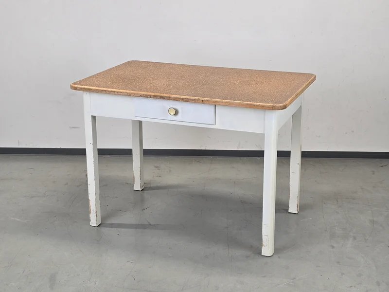 VINTAGE KÜCHENTISCH Mid Century Linoleum Tisch 60er Jahre Küchentisch Schublad