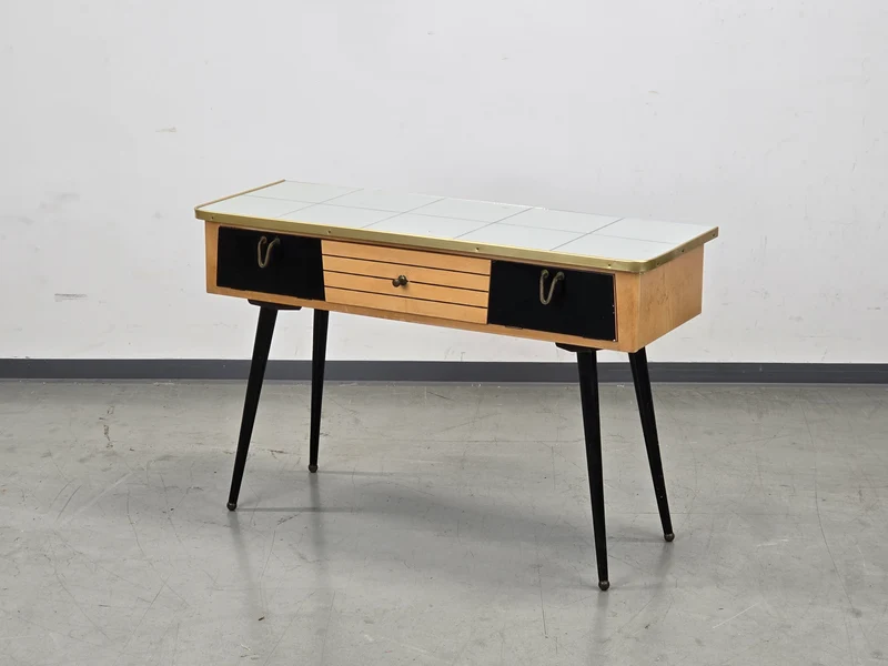 MID CENTURY Kommode 60er Vintage Sideboard Konsole Spiegel Messing