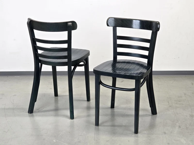 BUGHOLZSTUHL VINTAGE Thonet Stil Radomsko Mid Century Schwarz 60er