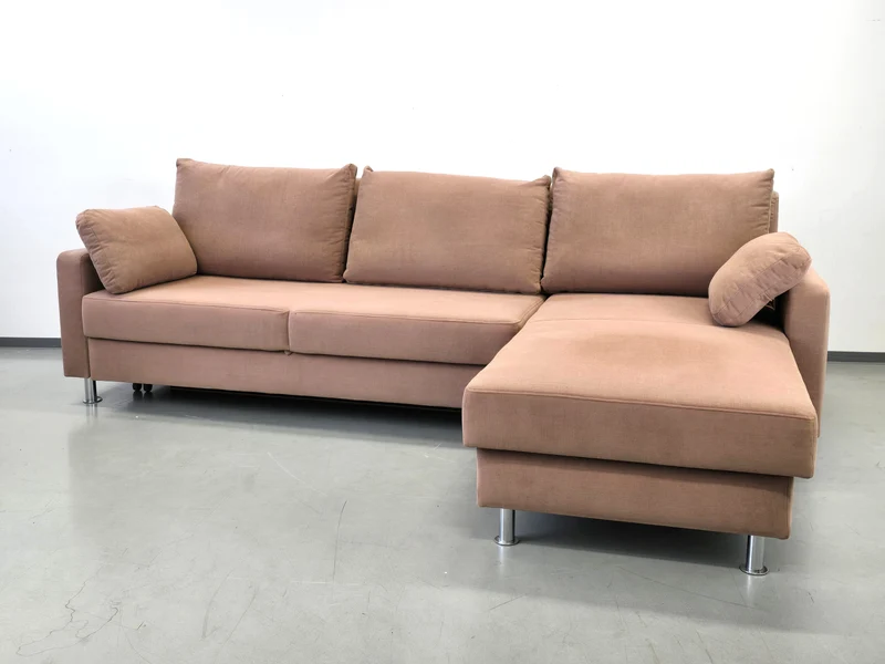 SCHLAFSOFA Eckcouch mit Bettkasten Recamiere Bett Sofa Couch Gästebett-Funktion