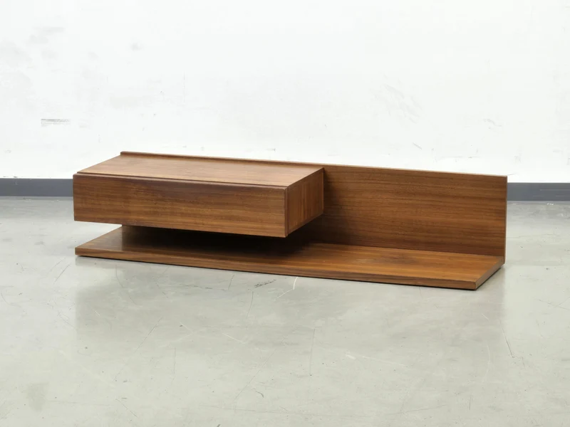 TEAK WANDKONSOLE Mid Century Wandregal Schublade Vintage 60er Dänisch Design