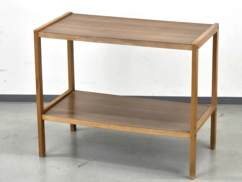 OPAL BEISTELLTISCH 60er Mid Century Nußbaum Vintage Kleinmöbel Regal Tisch
