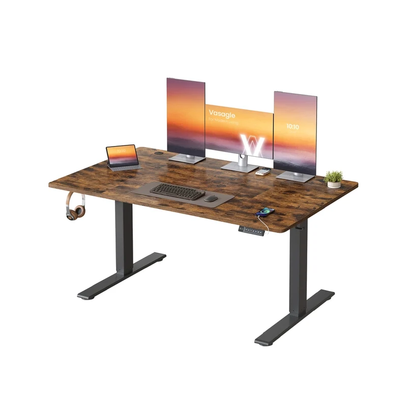 Höhenverstellbarer Schreibtisch mit USB Anschluss und Speicherfunktion