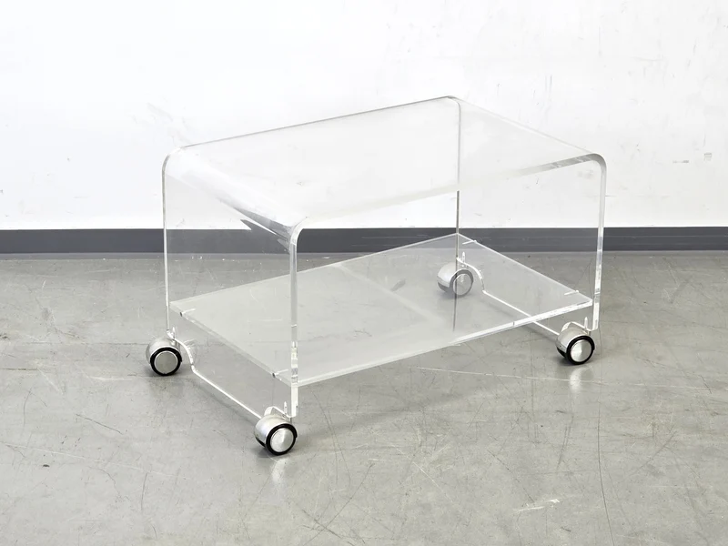 MICHEL DUMAS Rollwagen Barwagen Acryl Glas Vintage 70er Plexiglas Design Beistell